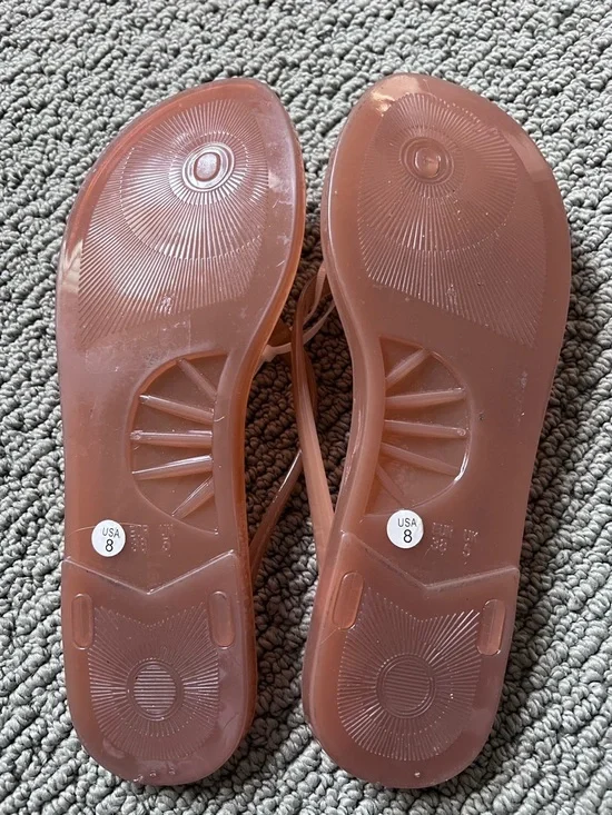 Jeffrey Campbell Beach Day Brown Jelly Flip Flop Sandals 8 - Picture 3 of 4